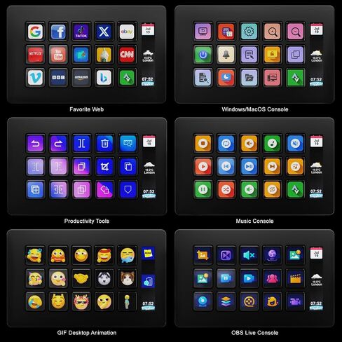 TreasLin VSDinside Stream Controller with 15 Customizable Macro Keypad to Trigger Actions in OBS Twitch YouTube for Content Creators Streaming Deck Compatible with PC & Mac HSV293S Black in Saudi Arabia