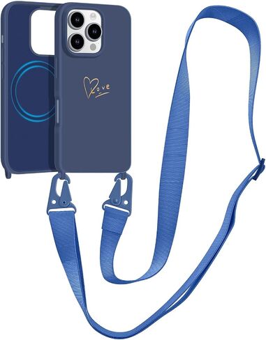 للحصول على علبة iPhone 15 Pro Max مع Lanyard [متوافق مع Magsafe] ، Crossbody Phone Case مع حزام الرقبة القابل للتعديل ، غطاء هاتف مغناطيسي لـ iPhone 15 Pro Max 6.7 '' Black in Kuwait