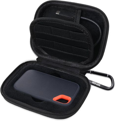 حالة صعبة لـ SanDisk Extreme Portable SSD 500GB 1TB 2TB 4TB 8TB حالة محرك الحالة الصلبة الخارجية -حقيبة سفر تخزين وقائية مقاومة للصدمات من أجل SSD SD (Orange) in Saudi Arabia