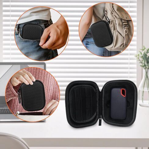 حالة صعبة لـ SanDisk Extreme Portable SSD 500GB 1TB 2TB 4TB 8TB حالة محرك الحالة الصلبة الخارجية -حقيبة سفر تخزين وقائية مقاومة للصدمات من أجل SSD SD (Orange) in Saudi Arabia