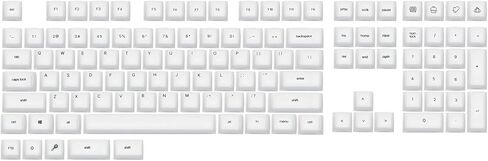 EPOMAKER AegisSil Keycap Set, Silicone Material, Cherry Profile, 113 Keys, 65%/75%/96%/Full Size, Custom Keyboard Keycaps Set for Cherry MX, Kailh, Outemu, Gateron Mechanical Gaming Keyboard (White) in Kuwait