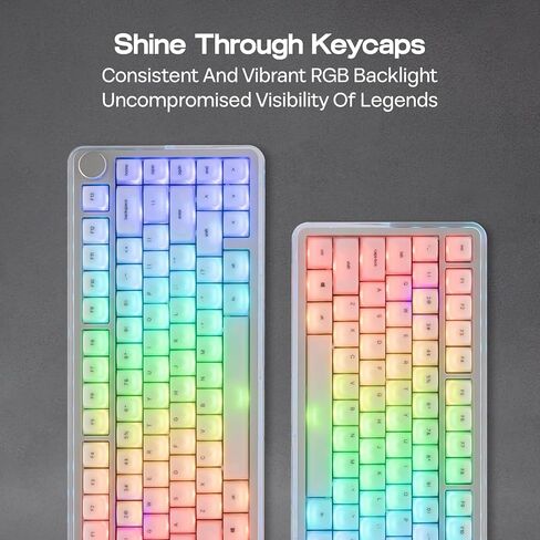 EPOMAKER AegisSil Keycap Set, Silicone Material, Cherry Profile, 113 Keys, 65%/75%/96%/Full Size, Custom Keyboard Keycaps Set for Cherry MX, Kailh, Outemu, Gateron Mechanical Gaming Keyboard (White) in Kuwait