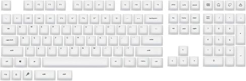 EPOMAKER AegisSil Keycap Set, Silicone Material, Cherry Profile, 113 Keys, 65%/75%/96%/Full Size, Custom Keyboard Keycaps Set for Cherry MX, Kailh, Outemu, Gateron Mechanical Gaming Keyboard (White) in Kuwait