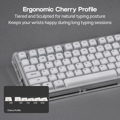 EPOMAKER AegisSil Keycap Set, Silicone Material, Cherry Profile, 113 Keys, 65%/75%/96%/Full Size, Custom Keyboard Keycaps Set for Cherry MX, Kailh, Outemu, Gateron Mechanical Gaming Keyboard (White) in Kuwait