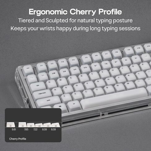 EPOMAKER AegisSil Keycap Set, Silicone Material, Cherry Profile, 113 Keys, 65%/75%/96%/Full Size, Custom Keyboard Keycaps Set for Cherry MX, Kailh, Outemu, Gateron Mechanical Gaming Keyboard (White) in Kuwait