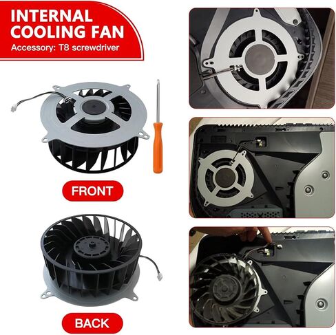 إصدار جديد بديل للتبريد الداخلي للتبريد لـ Sony PlayStation 5 PS5 Fan 23 Blades Fan 12047GA-12M-WB-01 و 17 BLADES FAN G12L12MS1AH-56J14 ، مع T8 مفك in Saudi Arabia