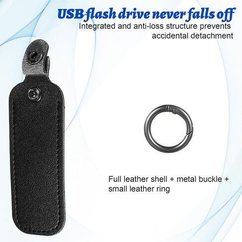 2 Pcs Leather USB Flash Drive Holder, Flash Thumb Drive Case, Portable Storage Carrying Case with Keychain Travel Key Chain in Saudi Arabia