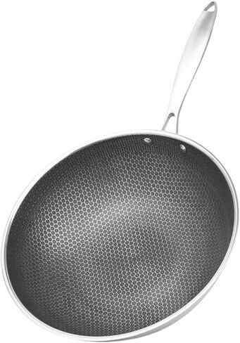 قابلة لإعادة الاستخدام من الفولاذ المقاوم للصدأ Fry Pan Pan متعددة الوظائف لاصقة الوعاء من أجل الغاز التعريفي والمواقد الكهربائية تصميم العسل لتصميم العسل لسهولة التحريك والتبخير in Kuwait