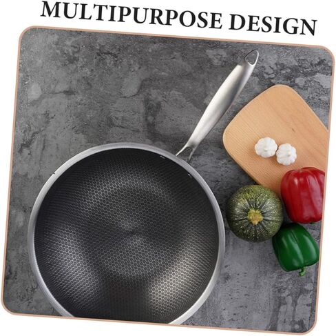 قابلة لإعادة الاستخدام من الفولاذ المقاوم للصدأ Fry Pan Pan متعددة الوظائف لاصقة الوعاء من أجل الغاز التعريفي والمواقد الكهربائية تصميم العسل لتصميم العسل لسهولة التحريك والتبخير in Kuwait