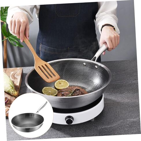 قابلة لإعادة الاستخدام من الفولاذ المقاوم للصدأ Fry Pan Pan متعددة الوظائف لاصقة الوعاء من أجل الغاز التعريفي والمواقد الكهربائية تصميم العسل لتصميم العسل لسهولة التحريك والتبخير in Kuwait