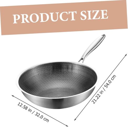 قابلة لإعادة الاستخدام من الفولاذ المقاوم للصدأ Fry Pan Pan متعددة الوظائف لاصقة الوعاء من أجل الغاز التعريفي والمواقد الكهربائية تصميم العسل لتصميم العسل لسهولة التحريك والتبخير in Kuwait