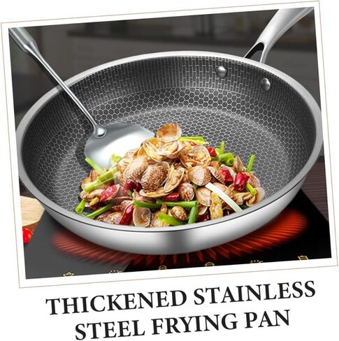 قابلة لإعادة الاستخدام من الفولاذ المقاوم للصدأ Fry Pan Pan متعددة الوظائف لاصقة الوعاء من أجل الغاز التعريفي والمواقد الكهربائية تصميم العسل لتصميم العسل لسهولة التحريك والتبخير in Kuwait