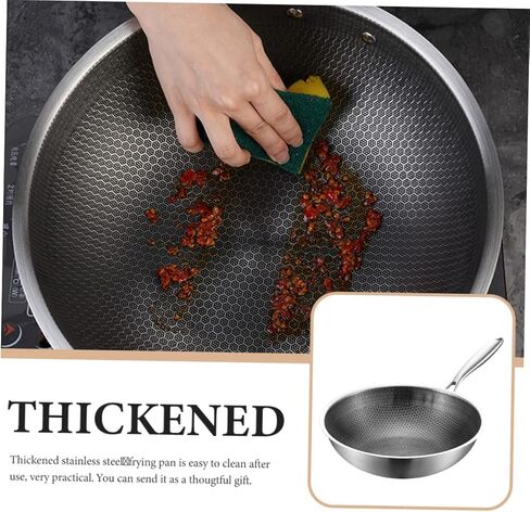 قابلة لإعادة الاستخدام من الفولاذ المقاوم للصدأ Fry Pan Pan متعددة الوظائف لاصقة الوعاء من أجل الغاز التعريفي والمواقد الكهربائية تصميم العسل لتصميم العسل لسهولة التحريك والتبخير in Kuwait