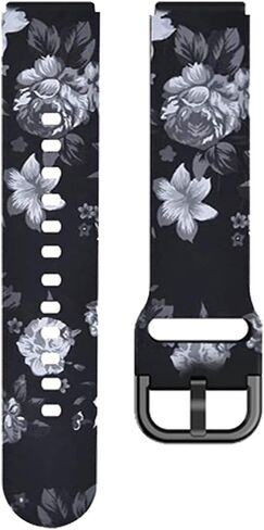 Coovs 18mm Painting Silicone Watchband for Garmin Vivoactive 4S Vivomove 3S Smart Watch for Garmin Venu 2S/Active S Wristband Bracelet (اللون: G ، الحجم: 18 ملم) in Kuwait