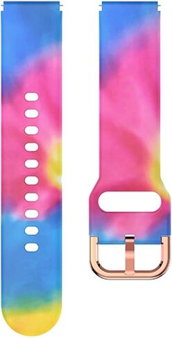 Coovs 18mm Painting Silicone Watchband for Garmin Vivoactive 4S Vivomove 3S Smart Watch for Garmin Venu 2S/Active S Wristband Bracelet (اللون: G ، الحجم: 18 ملم) in Kuwait