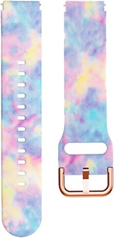 Coovs 18mm Painting Silicone Watchband for Garmin Vivoactive 4S Vivomove 3S Smart Watch for Garmin Venu 2S/Active S Wristband Bracelet (اللون: G ، الحجم: 18 ملم) in Kuwait
