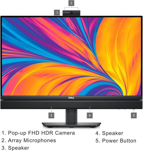 Dell Optiplex 7420 All in One Computer ، عرض 23.8 "FHD ، Intel Core I7-13700 ، ذاكرة وصول عشوائي 32 جيجا بايت ، 1 تيرابايت NVME SSD ، كاميرا ويب ، DisplayPort ، HDMI ، SD-Card ، USB C ، AX Wi-Fi ، BT-Windows 11 Pro in Kuwait