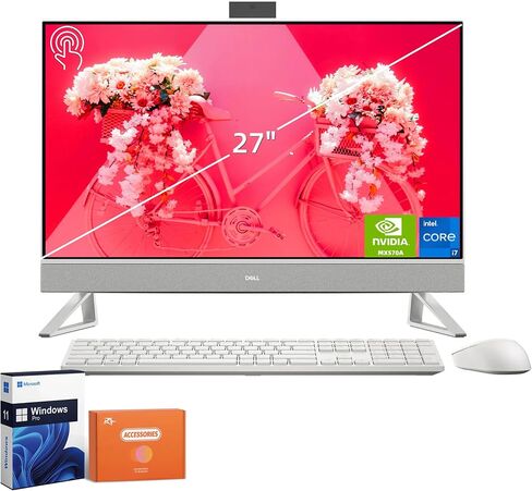 Dell Inspiron 7730 All in One Desktop PC, 27 Inch FHD Touch Screen, Core 7-150U, NVIDIA GeForce MX570A, 64GB RAM, 4TB SSD, Windows 11 Pro, with Accessories in Saudi Arabia