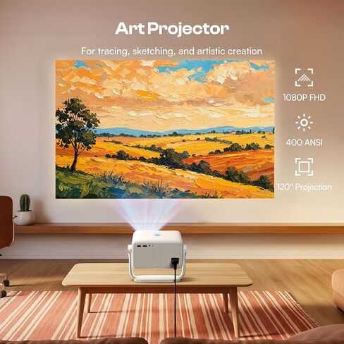 Caydo P3 Art Projector with Exclusive Drawing App for Artists, Portable Auto Focus & Keystone Native 1080P Projector for Drawing and Tracing, 40''-120'' Projection, Compatible with iOS/Android in Saudi Arabia