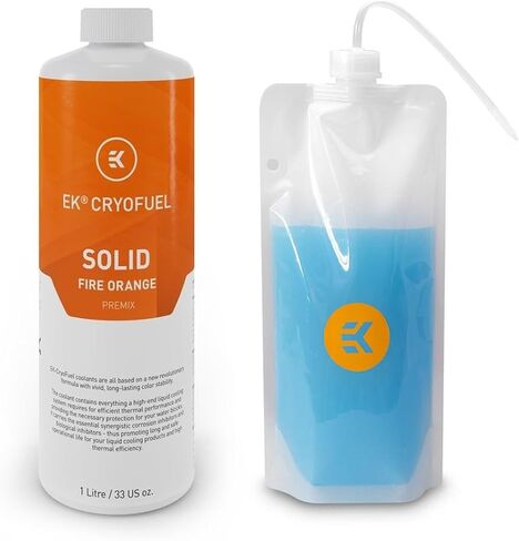 EKWB EK-Cryofuel Solid Premix Pc-PC Woodant وزجاجة ملء EK-LOOP قابلة للطي ، 1000 مل ، نار برتقالي in Saudi Arabia