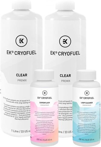 EKWB EK-CryoFuel Clear Premix Coolant (2L) + Loop Cleaner + Superflush Concentrate Bundle in Saudi Arabia