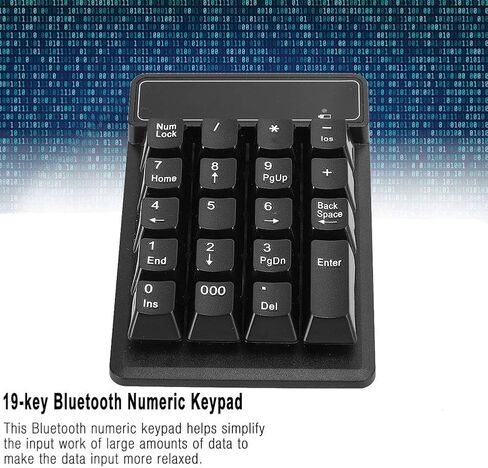 لوحة مفاتيح Bluetooth Numeric ، وسادة رقم محمولة ، 19 مفتاحًا ، تم تصميمها في آلاف المفتاح ، متوافق مع أنظمة Android و iOS in Saudi Arabia