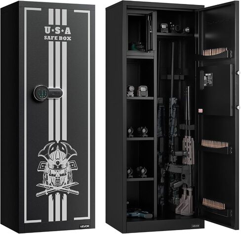 Vevor 4 Gun Safe ، خزانة مدفعية طويلة للبنادق والمسدسات ، وصول سريع للوصول إلى بندقية مقاومة للحريق مع 3 فتحات ذخيرة ورفعة قابلة للتعديل ، وخزانة رقمية كبيرة مع قفل المفتاح وكلمة المرور in Saudi Arabia