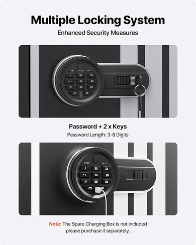 Vevor 4 Gun Safe ، خزانة مدفعية طويلة للبنادق والمسدسات ، وصول سريع للوصول إلى بندقية مقاومة للحريق مع 3 فتحات ذخيرة ورفعة قابلة للتعديل ، وخزانة رقمية كبيرة مع قفل المفتاح وكلمة المرور in Saudi Arabia
