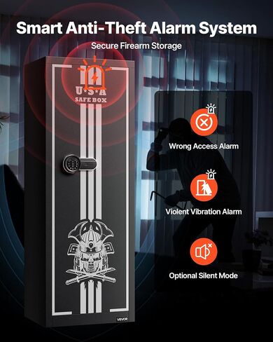 Vevor 4 Gun Safe ، خزانة مدفعية طويلة للبنادق والمسدسات ، وصول سريع للوصول إلى بندقية مقاومة للحريق مع 3 فتحات ذخيرة ورفعة قابلة للتعديل ، وخزانة رقمية كبيرة مع قفل المفتاح وكلمة المرور in Saudi Arabia