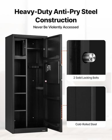 Vevor 4 Gun Safe ، خزانة مدفعية طويلة للبنادق والمسدسات ، وصول سريع للوصول إلى بندقية مقاومة للحريق مع 3 فتحات ذخيرة ورفعة قابلة للتعديل ، وخزانة رقمية كبيرة مع قفل المفتاح وكلمة المرور in Saudi Arabia