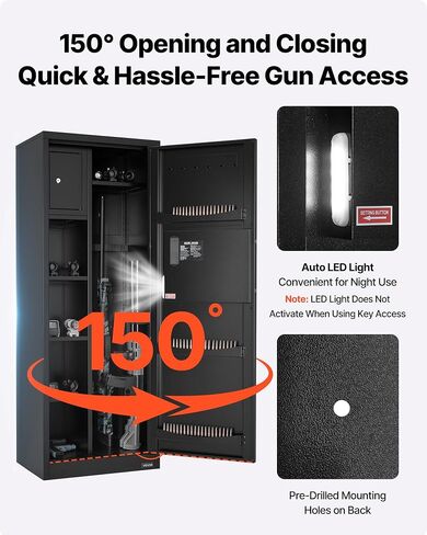 Vevor 4 Gun Safe ، خزانة مدفعية طويلة للبنادق والمسدسات ، وصول سريع للوصول إلى بندقية مقاومة للحريق مع 3 فتحات ذخيرة ورفعة قابلة للتعديل ، وخزانة رقمية كبيرة مع قفل المفتاح وكلمة المرور in Saudi Arabia