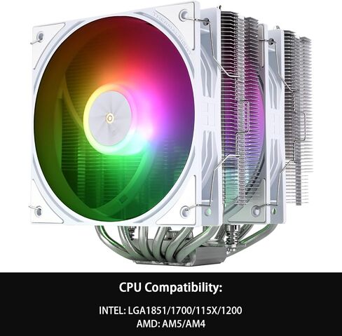 Thermalright Peerless Assassin 120 SE Argb White V3 CPU COWER ، 6 أنابيب حرارة AGHP تقنية ، عشاق PWM مزدوجة 12 سم ، سرعة 2000 دورة في الدقيقة ، AMD RYZEN AM5/AM4 ، Intel LGA 1700/1851/115X ، PC Heathink التبريد in Saudi Arabia