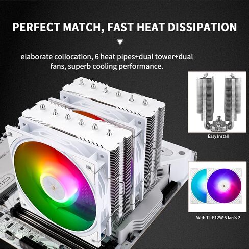 Thermalright Peerless Assassin 120 SE Argb White V3 CPU COWER ، 6 أنابيب حرارة AGHP تقنية ، عشاق PWM مزدوجة 12 سم ، سرعة 2000 دورة في الدقيقة ، AMD RYZEN AM5/AM4 ، Intel LGA 1700/1851/115X ، PC Heathink التبريد in Saudi Arabia