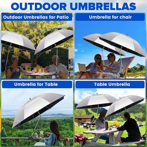 Beach Umbrella,2PACK 48.7inch Chair Umbrella with Clamp adjustable 360°,UV Protection Large Camping Chair Umbrellas for Camping chair, Glof Cart,Table(Chair,Table not include) in Kuwait
