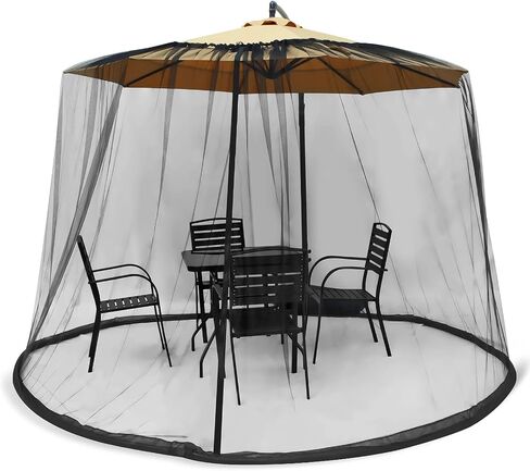 Patio Umbrella Netting with Zipper Door and Water Tube Suitable for Outdoor Patio Camping Umbrella 7.5-1 1FTJVLJVL (black) in Saudi Arabia