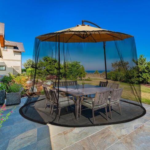 Patio Umbrella Netting with Zipper Door and Water Tube Suitable for Outdoor Patio Camping Umbrella 7.5-1 1FTJVLJVL (black) in Saudi Arabia