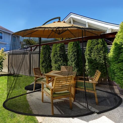 Patio Umbrella Netting with Zipper Door and Water Tube Suitable for Outdoor Patio Camping Umbrella 7.5-1 1FTJVLJVL (black) in Saudi Arabia