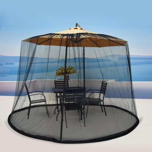 Patio Umbrella Netting with Zipper Door and Water Tube Suitable for Outdoor Patio Camping Umbrella 7.5-1 1FTJVLJVL (black) in Saudi Arabia