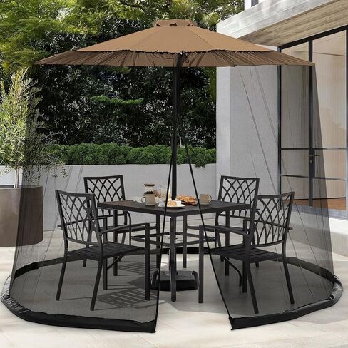 Patio Umbrella Netting with Zipper Door and Water Tube Suitable for Outdoor Patio Camping Umbrella 7.5-1 1FTJVLJVL (black) in Saudi Arabia