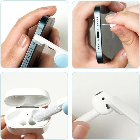 4-in-1 Cleaner Kit for Earbud and Phone,Cleaning Brush Pen Tool with Soft Brush,Cleaning Cotton Head and Card Pin,Multifunction Dust Removal Tool for Phone Speaker Charging Port in Saudi Arabia