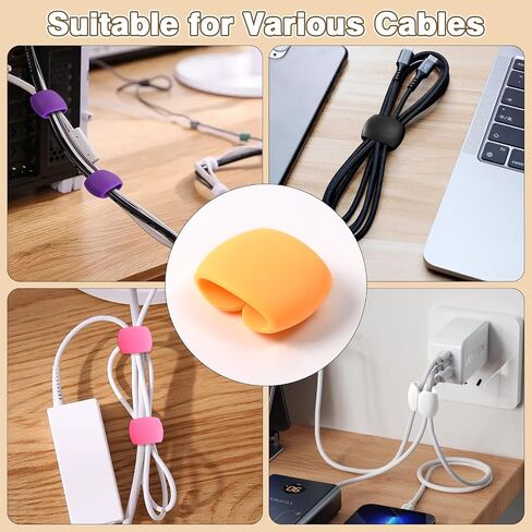 20PCS Multi-Pack Cable Management and Organizer Clips – Versatile Wire & Charging Cable Management for Travel, Desk, and Home – White/Black in Saudi Arabia