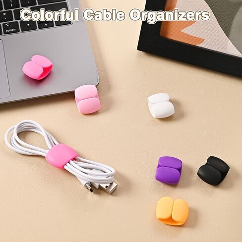 20PCS Multi-Pack Cable Management and Organizer Clips – Versatile Wire & Charging Cable Management for Travel, Desk, and Home – White/Black in Saudi Arabia