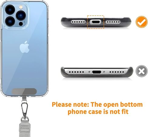 Cacoe Phone Lanyard 2 pack-2 × حزام عنق قابل للتعديل ، 2 × بقع ، حبل شحلي متعدد المقدمة متوافق مع معظم الهواتف الذكية (أسود+رمادي) in Kuwait