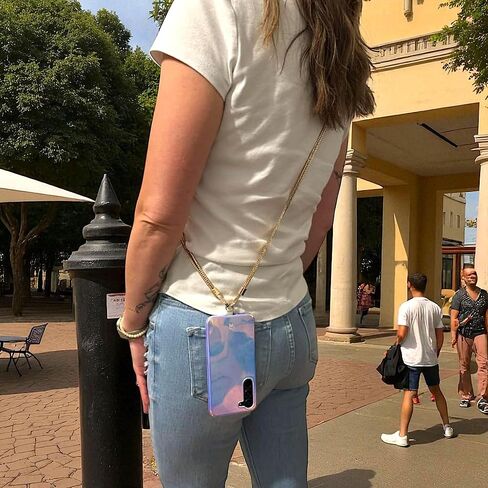 سلسلة هاتف Crossbody ، أسلوب الأزياء الأنيق الذهبي الأسود أو الفضي ، حبل الهاتف عبر الهاتف ، حزام الهاتف لـ iPhone أو Android in Saudi Arabia