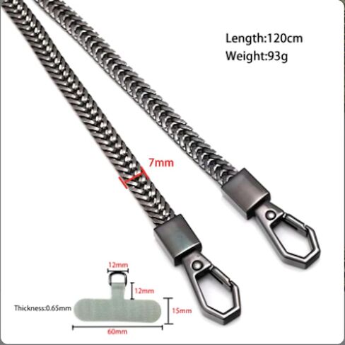 Crossbody Phone Chain, Chic Fashion Style Gold Black Or Silver, Phone Lanyard Crossbody, Phone Strap for Iphone or Android in Saudi Arabia