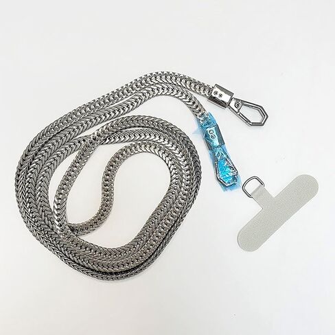 سلسلة هاتف Crossbody ، أسلوب الأزياء الأنيق الذهبي الأسود أو الفضي ، حبل الهاتف عبر الهاتف ، حزام الهاتف لـ iPhone أو Android in Saudi Arabia