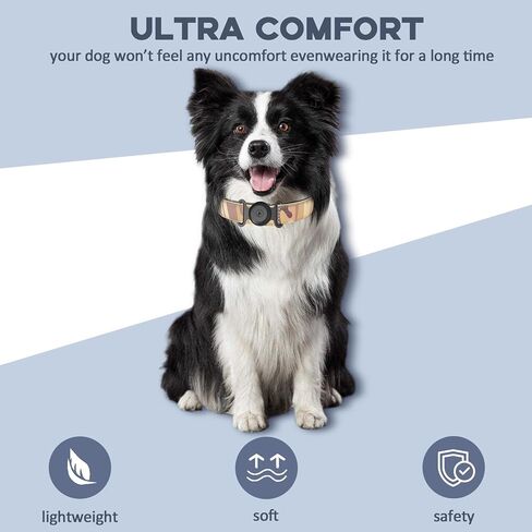 GPS Tracker for Dogs ، Mini GPS Cat Tracker ، IPX8 GPS GPS Tracker للقطط مع حامل ، لا رسوم شهرية ، العمل مع Apple Find My (iOS فقط) ، متعقب Smart for Dogs Finder Trackers Pets (أسود) in Kuwait