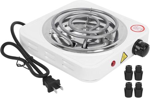 Stainless Steel Portable Single Tube Electric Stove - 1000W, White, US Plug, 110V in Saudi Arabia