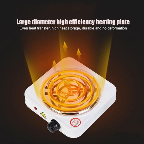 Stainless Steel Portable Single Tube Electric Stove - 1000W, White, US Plug, 110V in Saudi Arabia