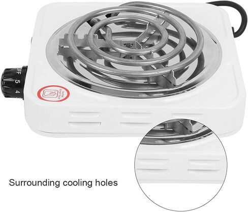 Stainless Steel Portable Single Tube Electric Stove - 1000W, White, US Plug, 110V in Saudi Arabia